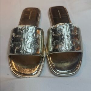 Women’s Tory Burch slides gold 9.5